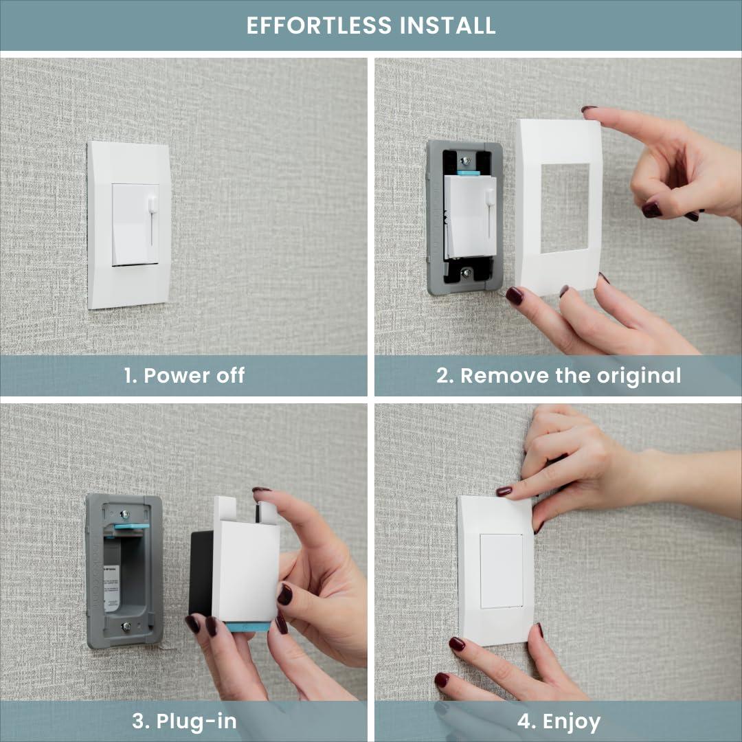 Interruptor de Luz Inteligente Deako Gen 2, 3/4 Vías, Wi-Fi 2.4 GHz
