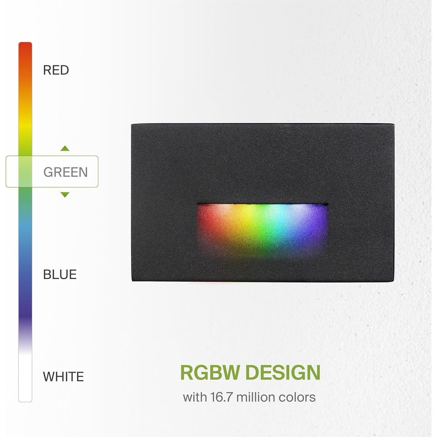 Lámpara Empotrada LED Inteligente ASD 3W RGB 60LM Negro Paquete 6