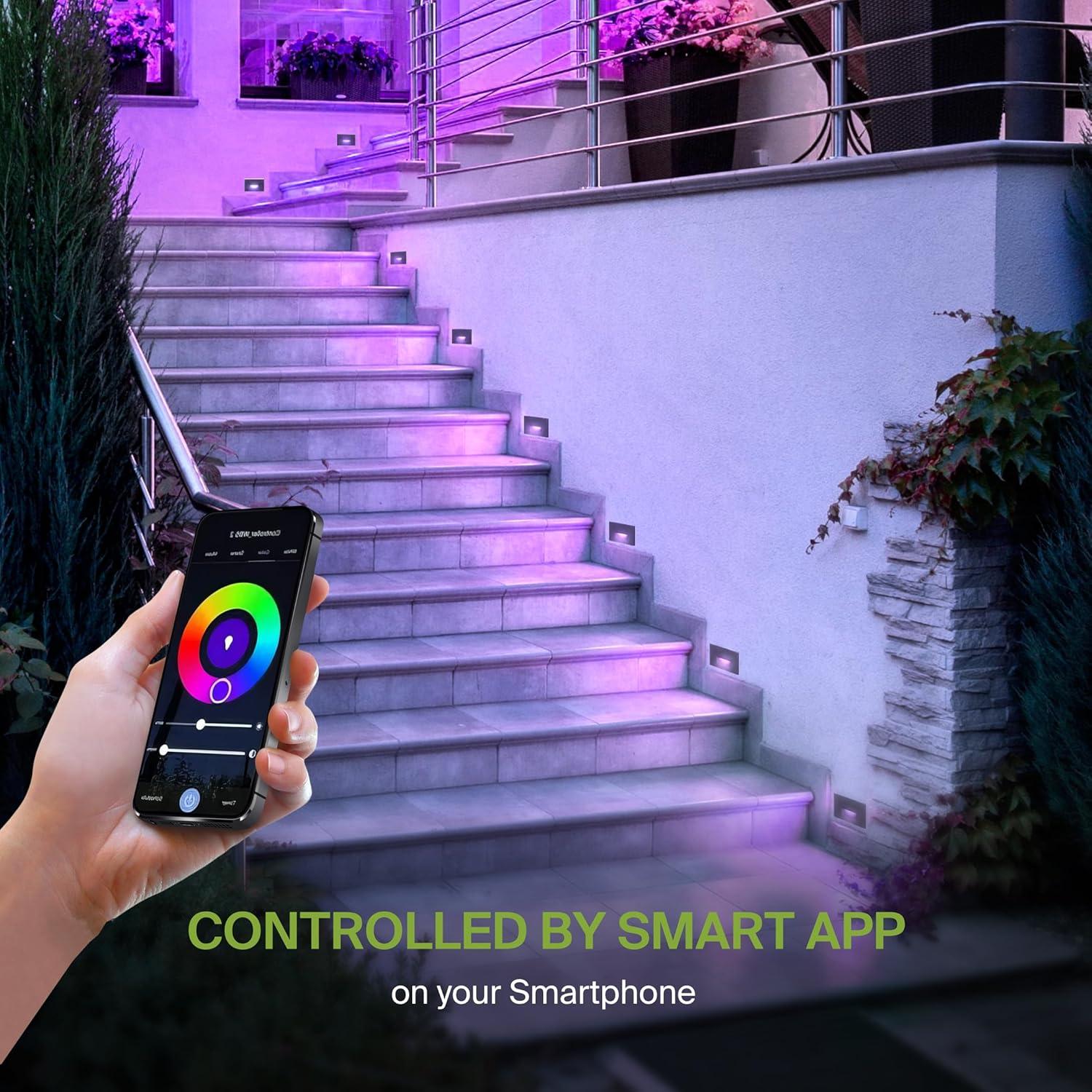 Lámpara Empotrada LED Inteligente ASD 3W RGB 60LM Negro Paquete 6