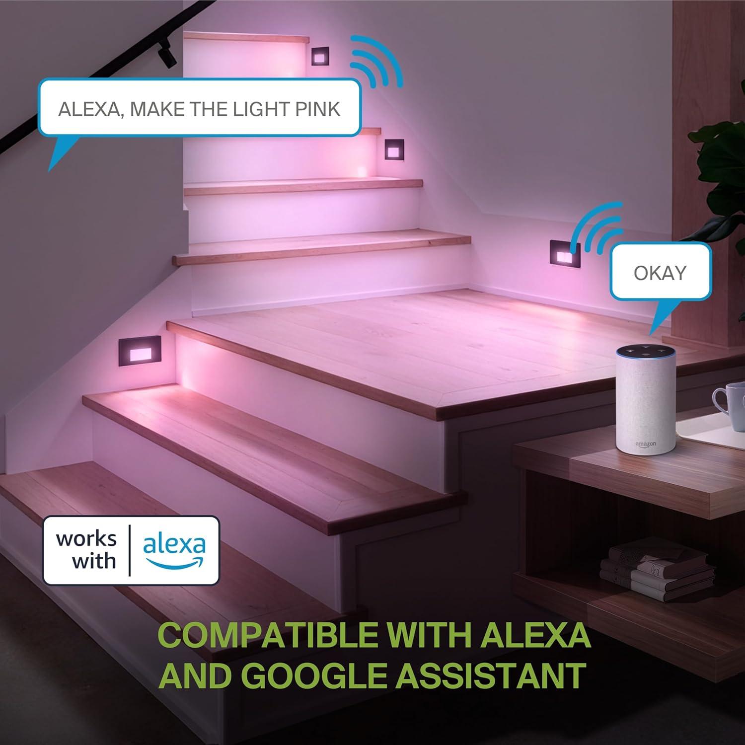 Lámpara Empotrada LED Inteligente ASD 3W RGB 60LM Negro Paquete 6