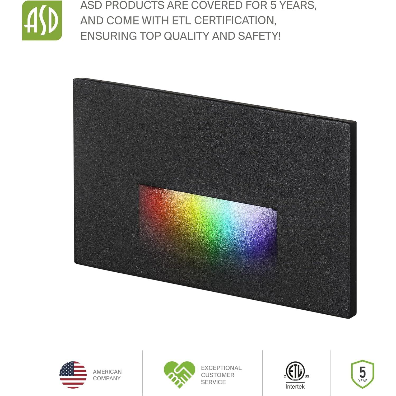 Lámpara Empotrada LED Inteligente ASD 3W RGB 60LM Negro Paquete 6