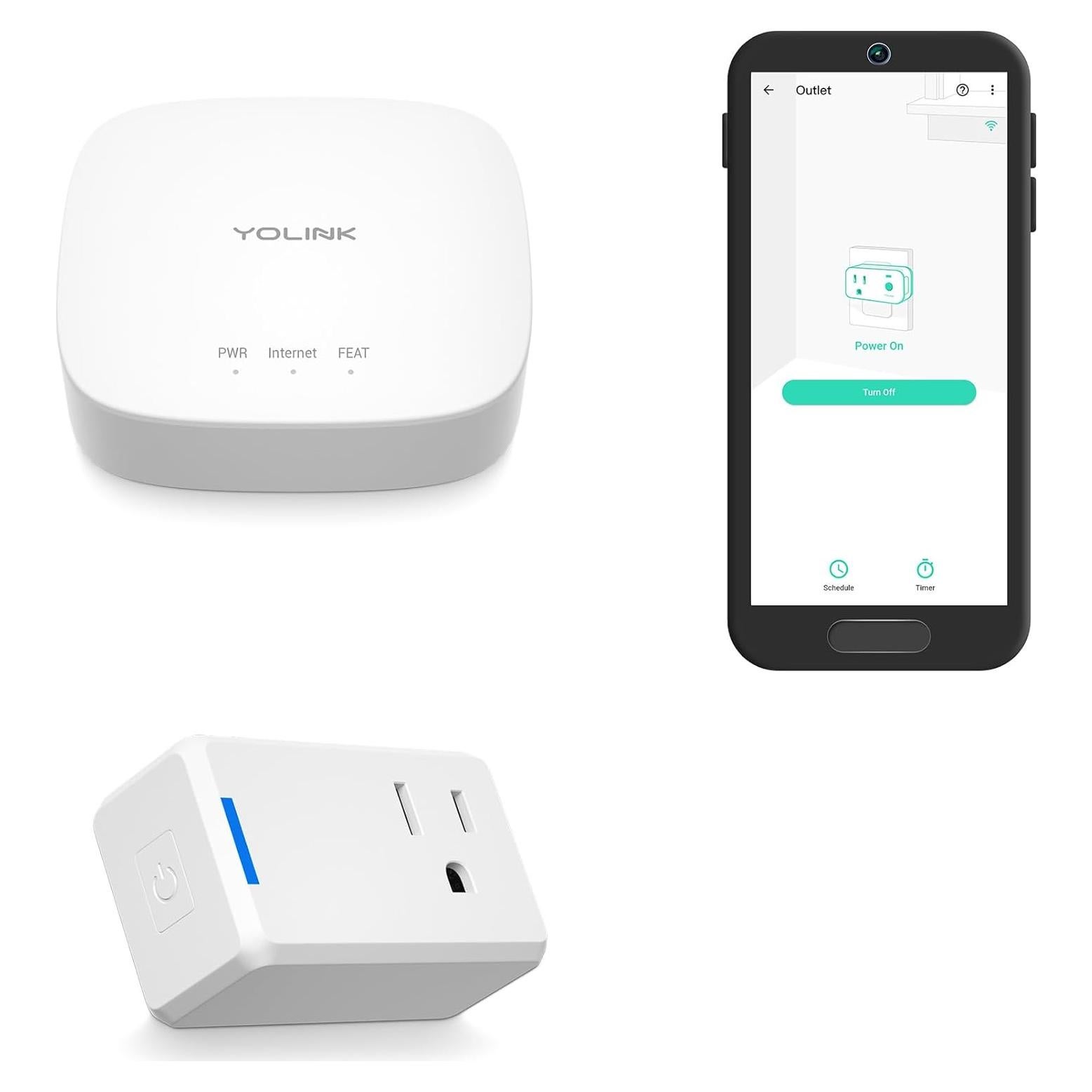 Enchufe Inteligente YoLink Ultra-Compacto con Hub y Protección