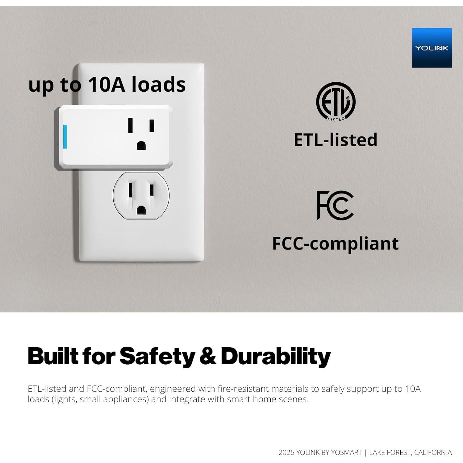 Enchufe Inteligente YoLink Ultra-Compacto con Hub y Protección