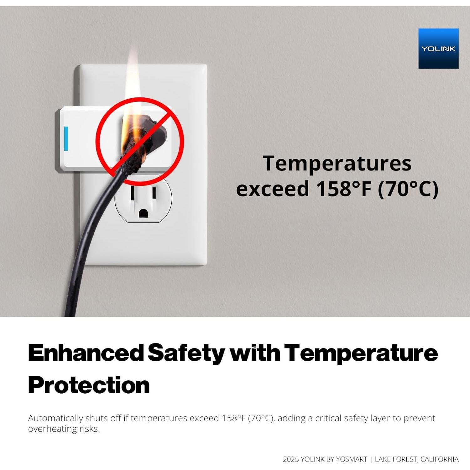 Enchufe Inteligente YoLink Ultra-Compacto con Hub y Protección