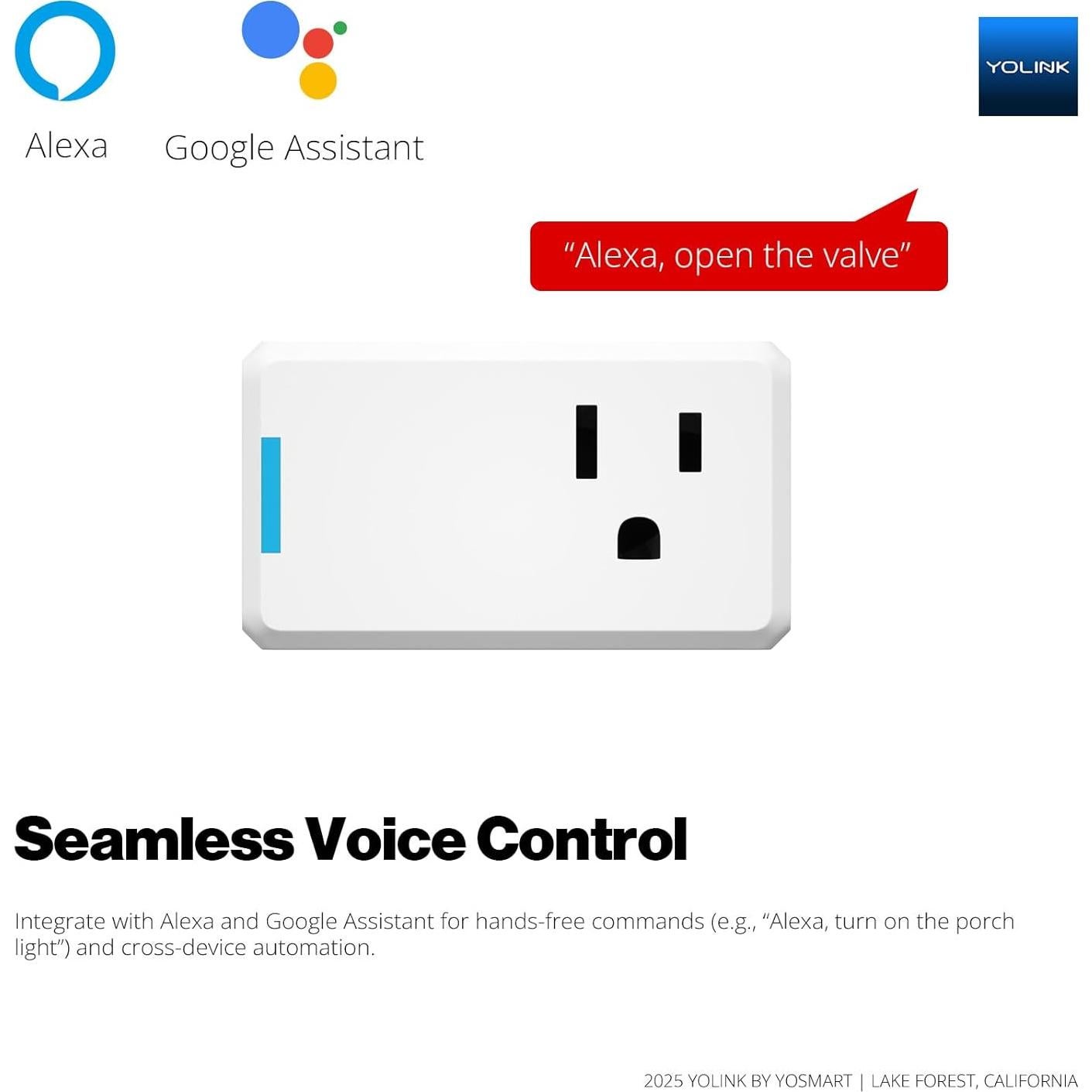 Enchufe Inteligente YoLink Ultra-Compacto con Hub y Protección