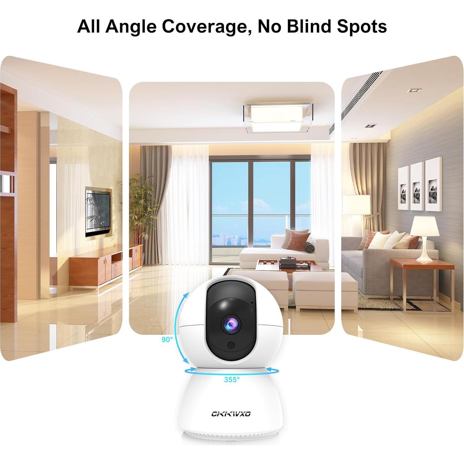 Cámara de Seguridad Interior WiFi 2K CiKiKWXO con Audio Bidireccional