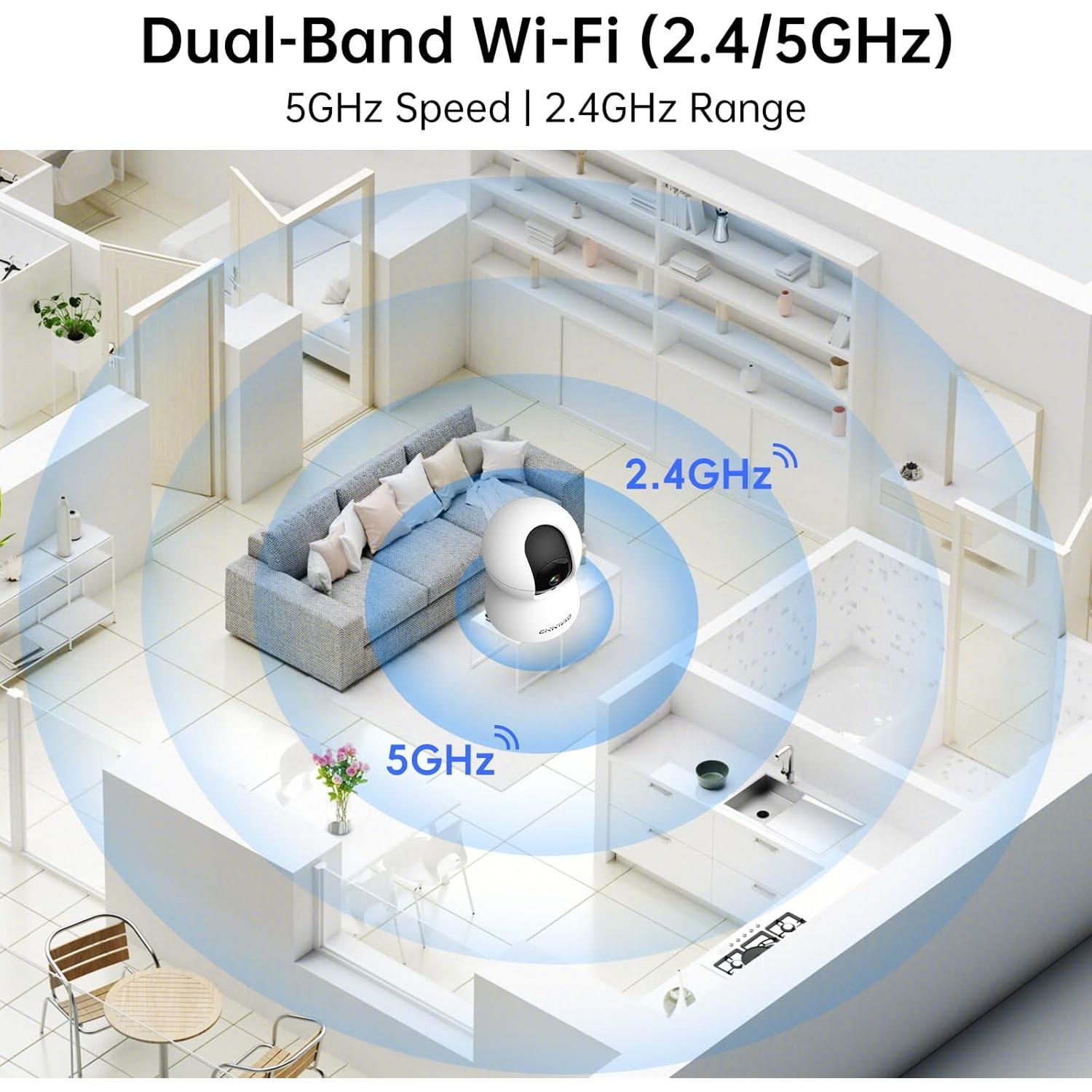 Cámara de Seguridad Interior WiFi 2K CiKiKWXO con Audio Bidireccional