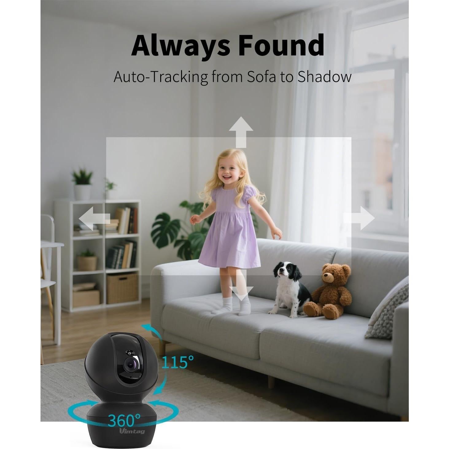 Cámara de Seguridad VIMTAG 2.5K Interior Paquete de 2