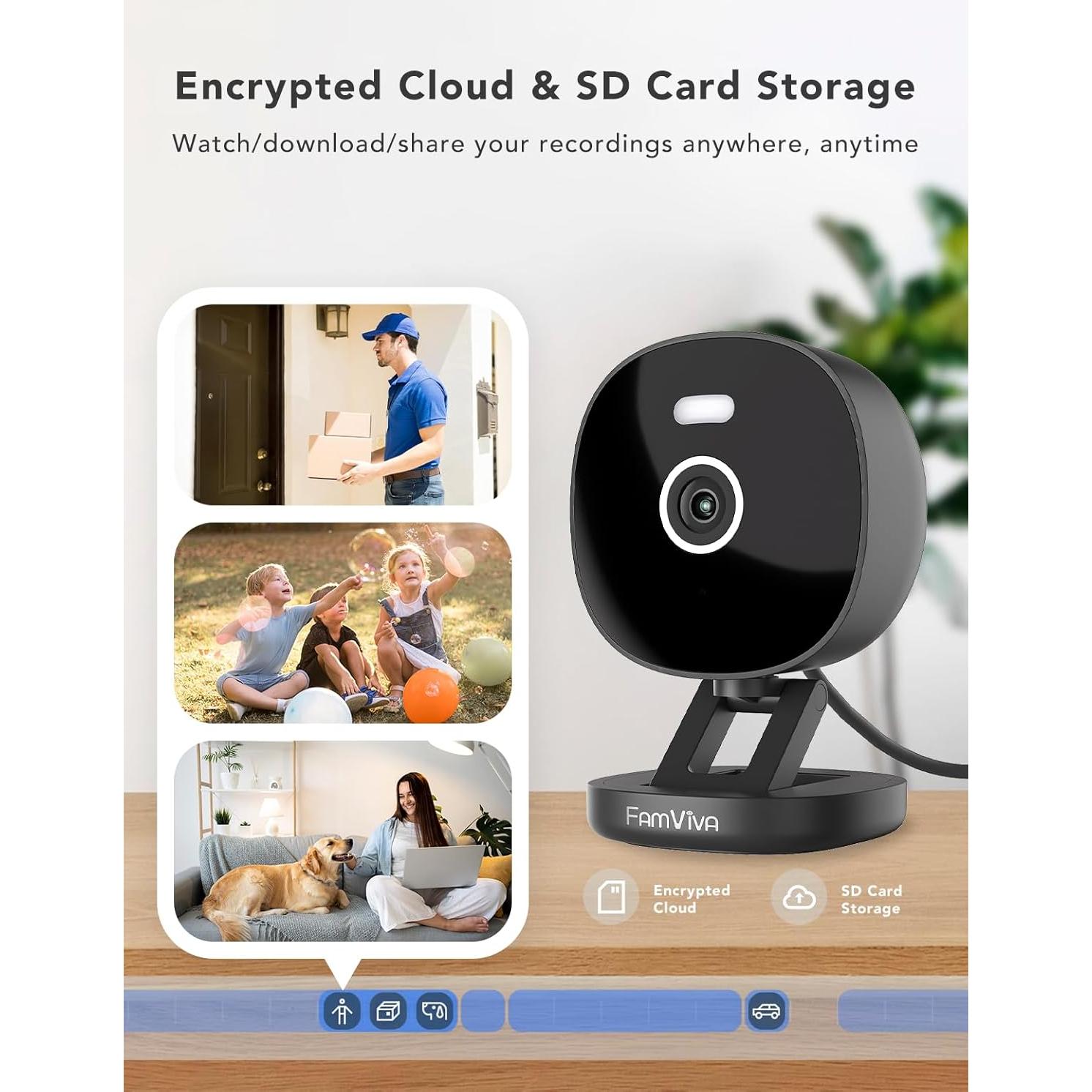 Cámara de Seguridad 2K FAMVIVA IP65 con Visión Nocturna