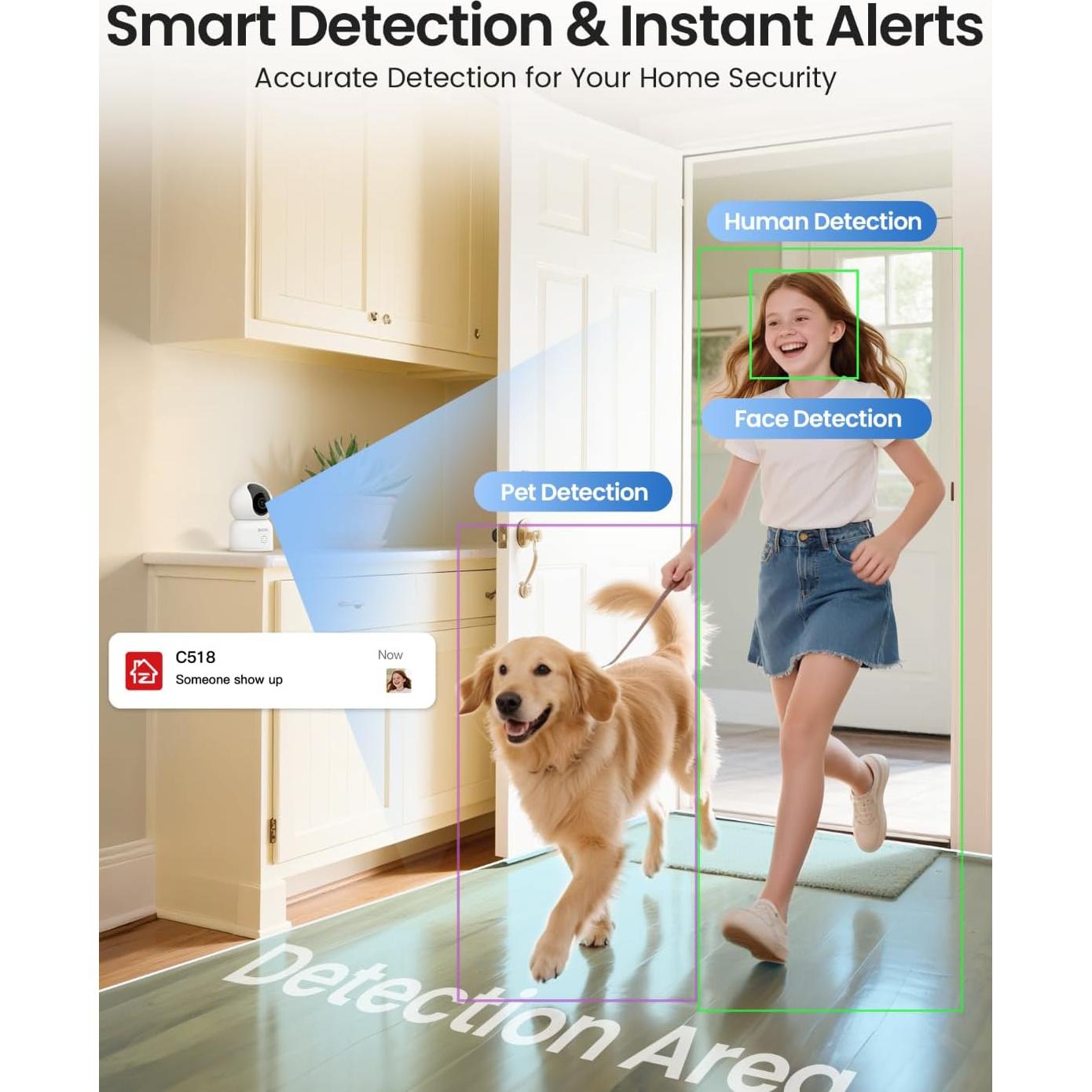 Cámara de Seguridad ZOSI C518 4K WiFi Pan/Tilt Interior