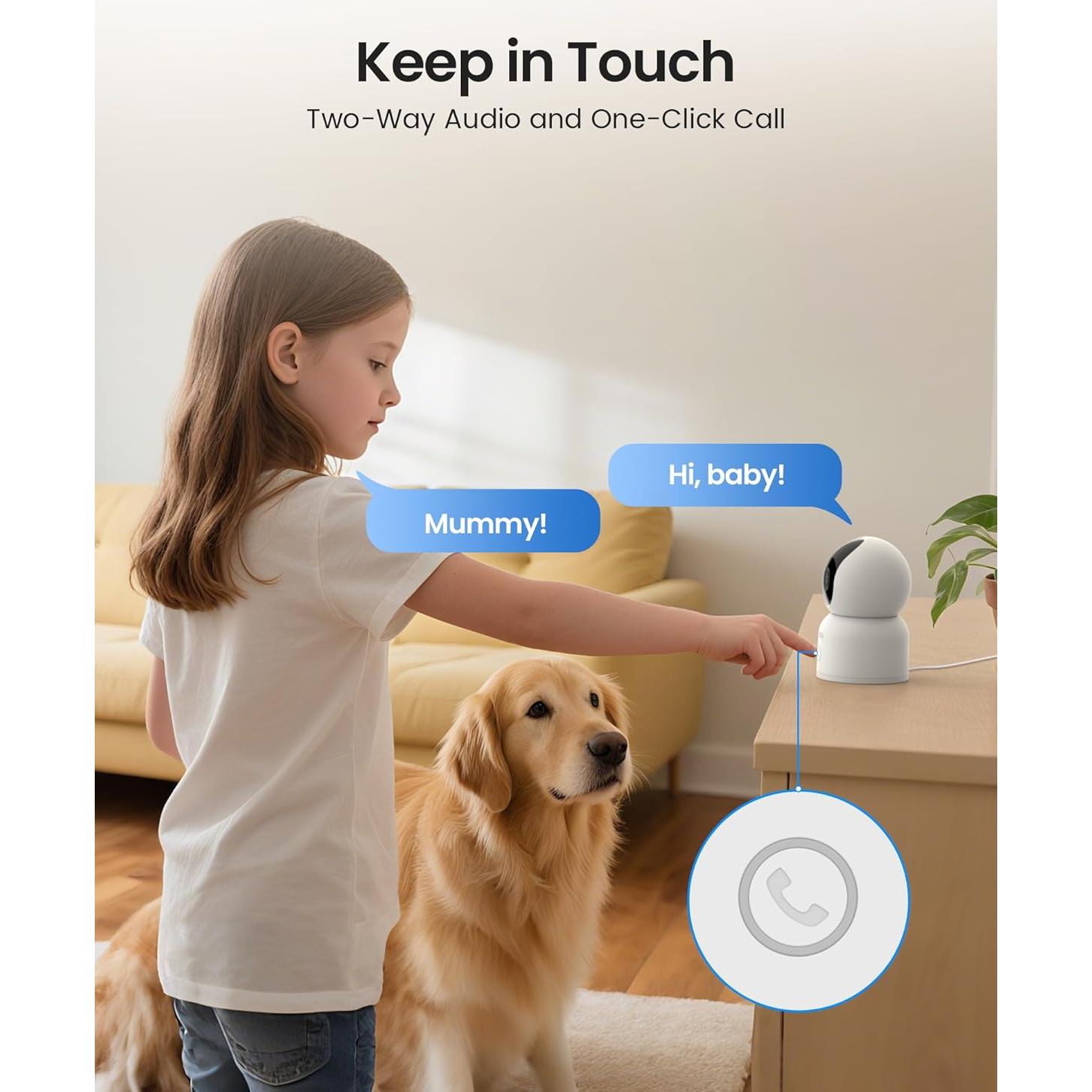 Cámara de Seguridad ZOSI C518 4K WiFi Pan/Tilt Interior