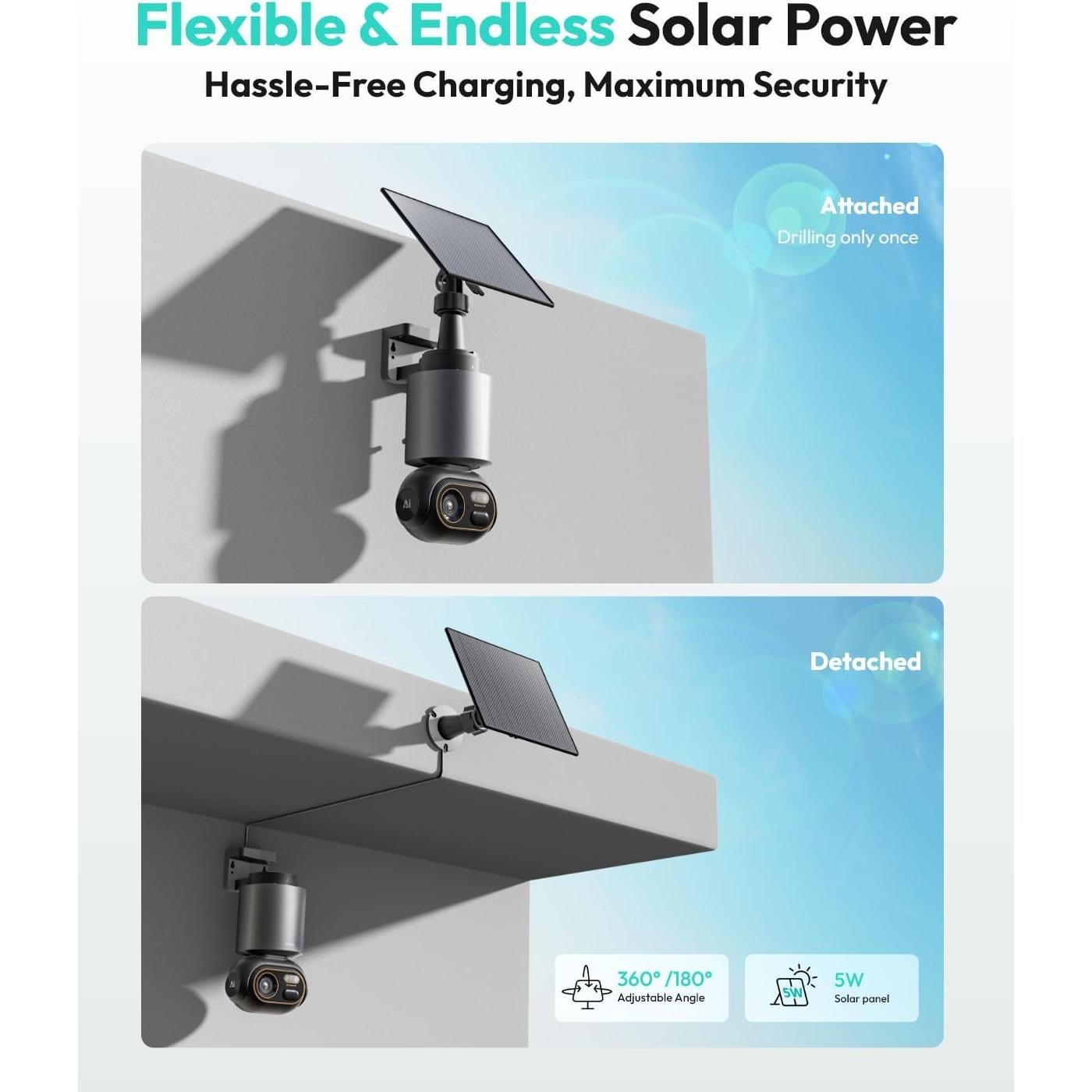 Kit de 4 Cámaras de Seguridad Inalámbricas BOTSLAB 4K Solar