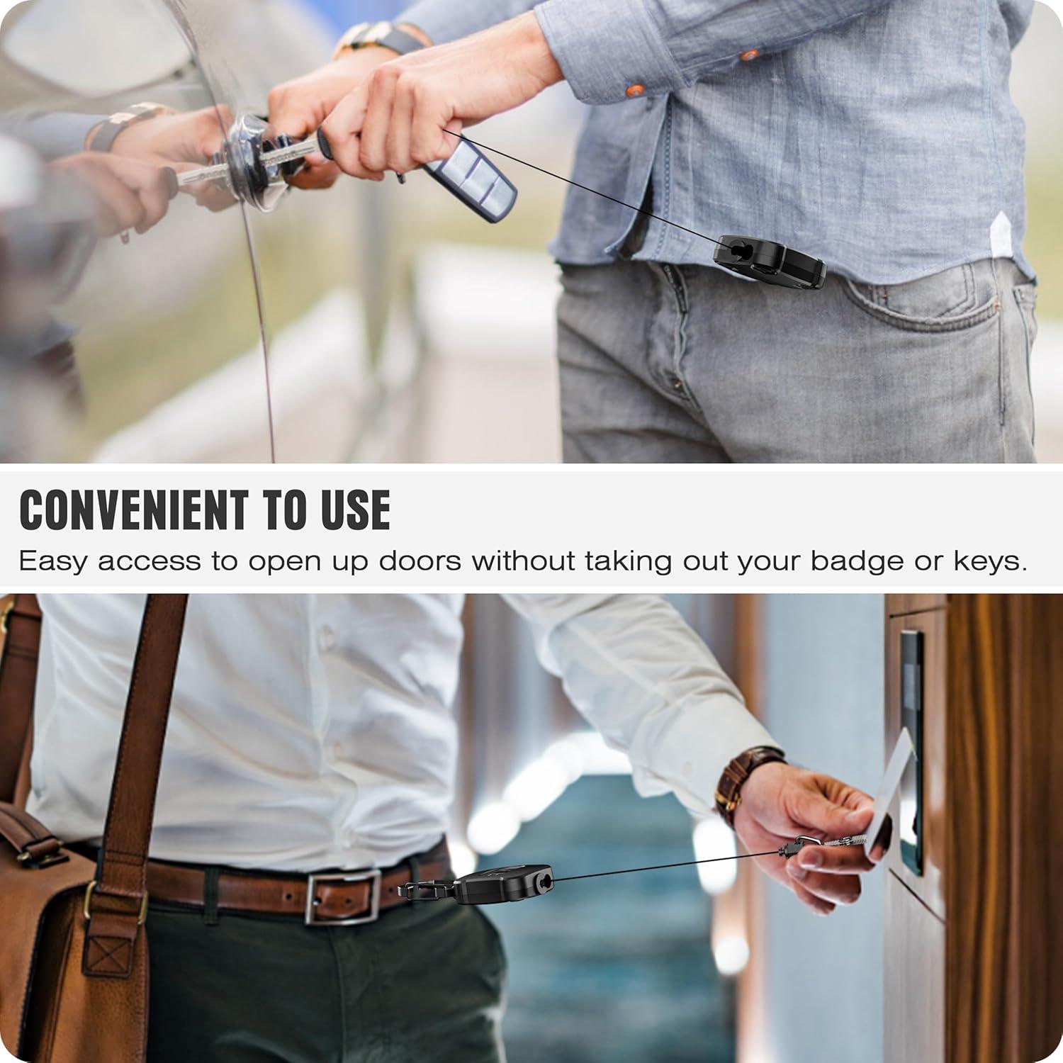 Soporte Retráctil ELV 2 Paquete con Mosquetón y Bloqueo