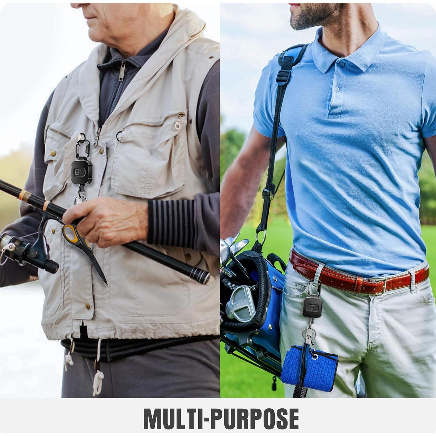 Soporte Retráctil ELV 2 Paquete con Mosquetón y Bloqueo