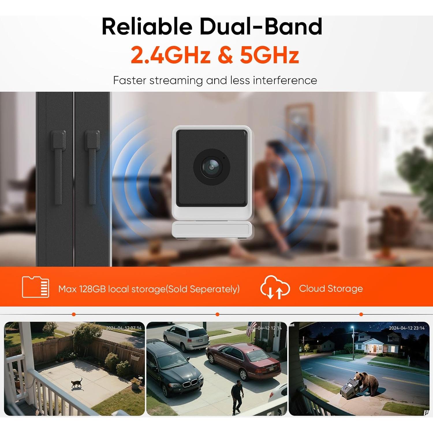Cámara de Ventana GIVZECK 2K WiFi Inalámbrica con Visión Nocturna