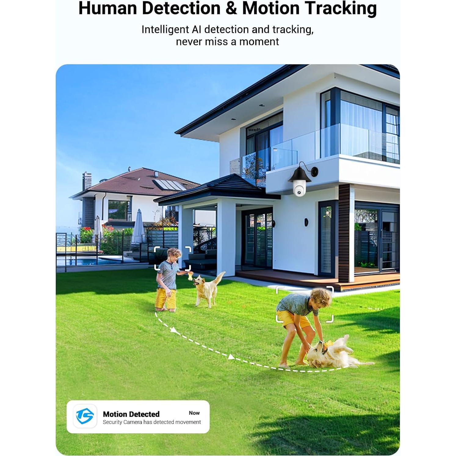 Cámara de Seguridad Inalámbrica Rocktone 1080p con AI y Patrullaje