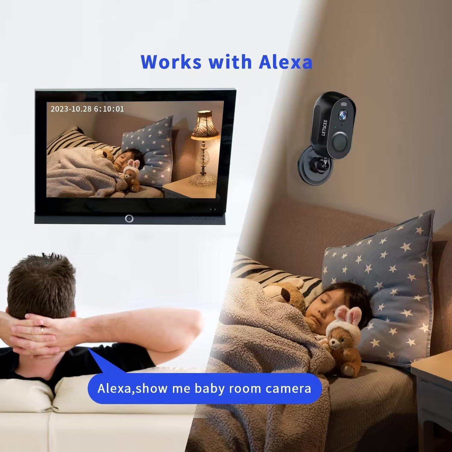 Cámara de Seguridad Inalámbrica LETSCEE 2K con Batería Recargable