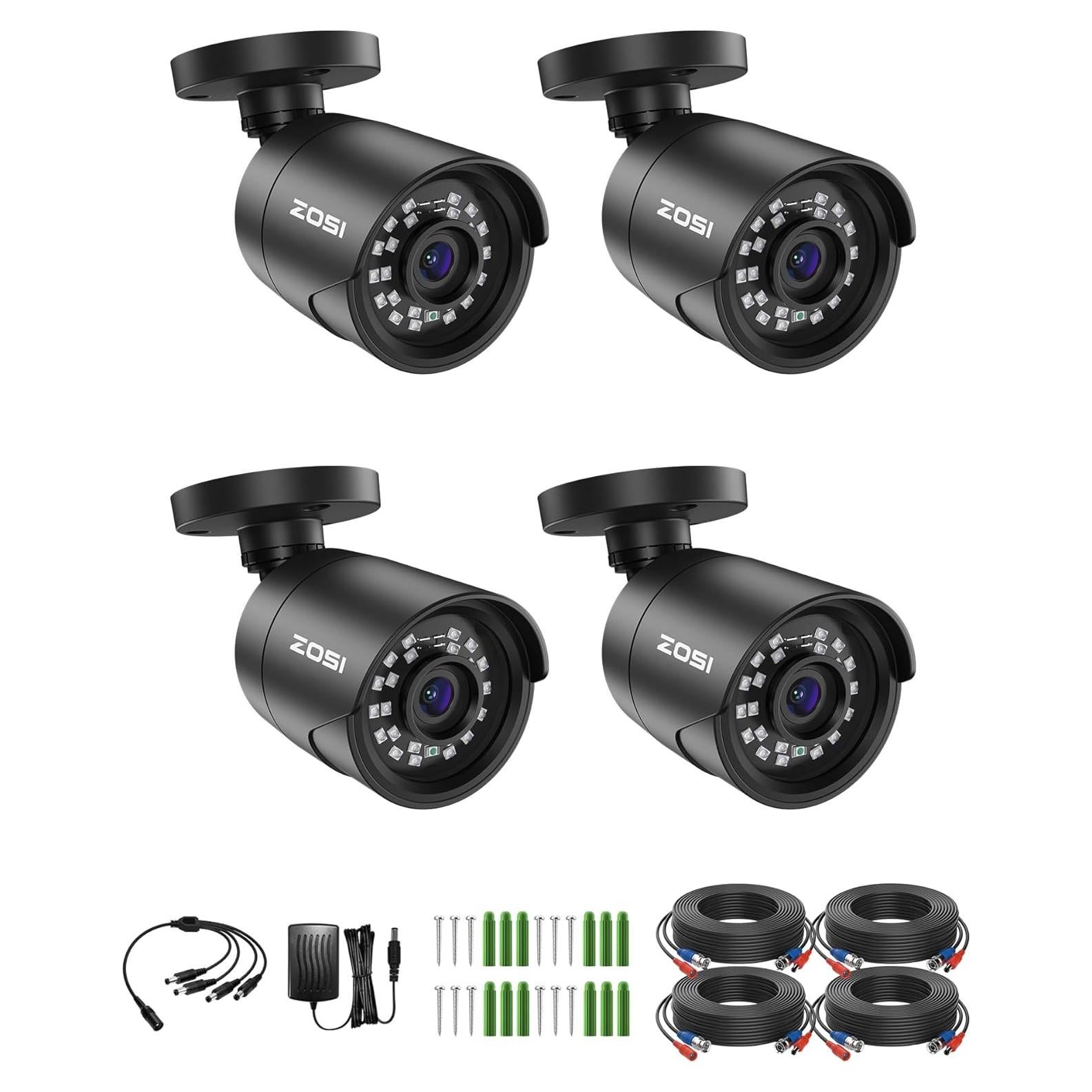 Cámara de Seguridad ZOSI 4x2MP 1080p IP66 Visión Nocturna