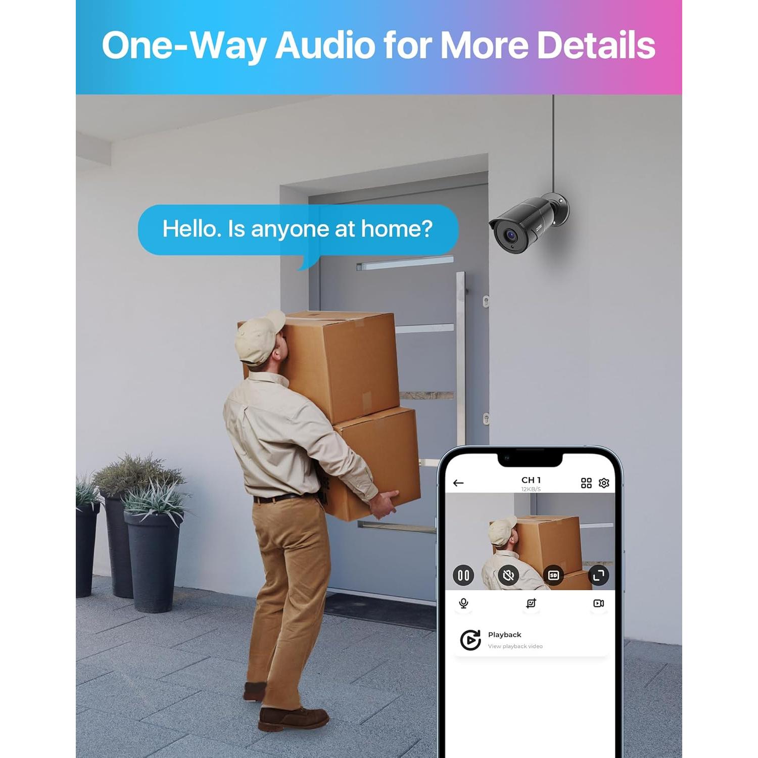 Cámaras de Seguridad ZOSI 4 Pack 1080p con Audio y Visión Nocturna