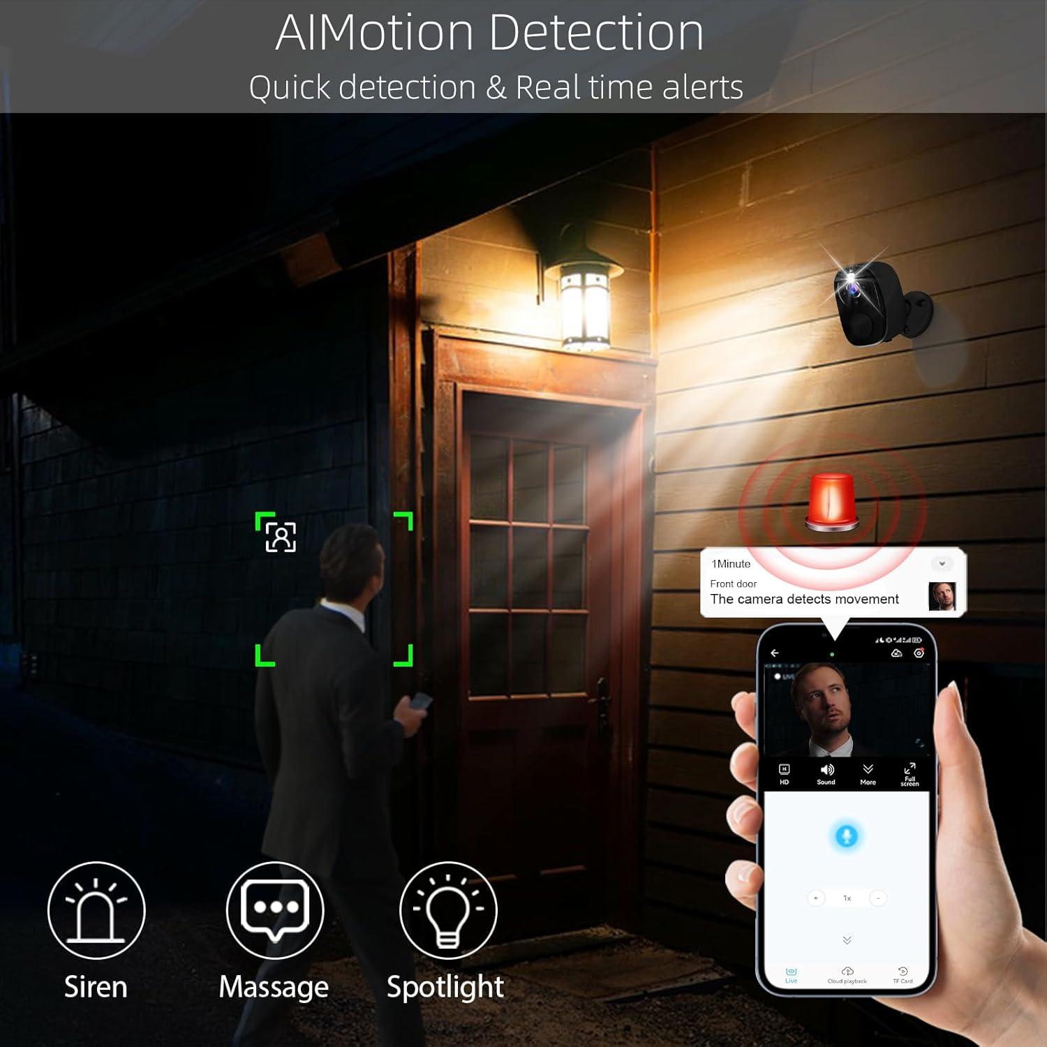 Cámaras de Seguridad Inalámbricas RICHCHO 4PC 2K AI IP65