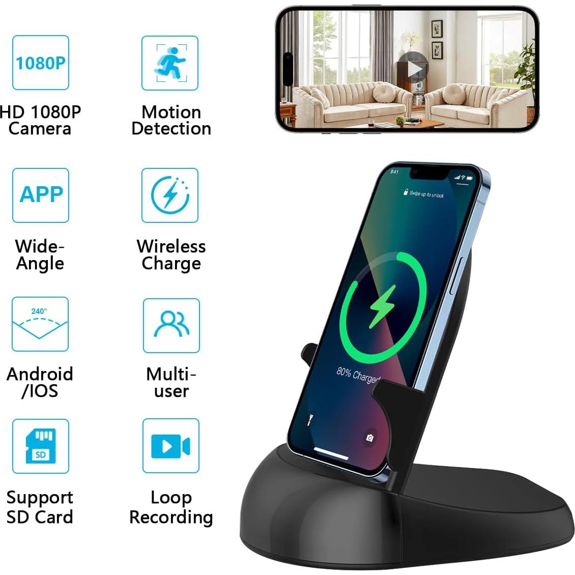 Cámara de Seguridad Inalámbrica Alkaenum Y18 FHD 1080p 250°