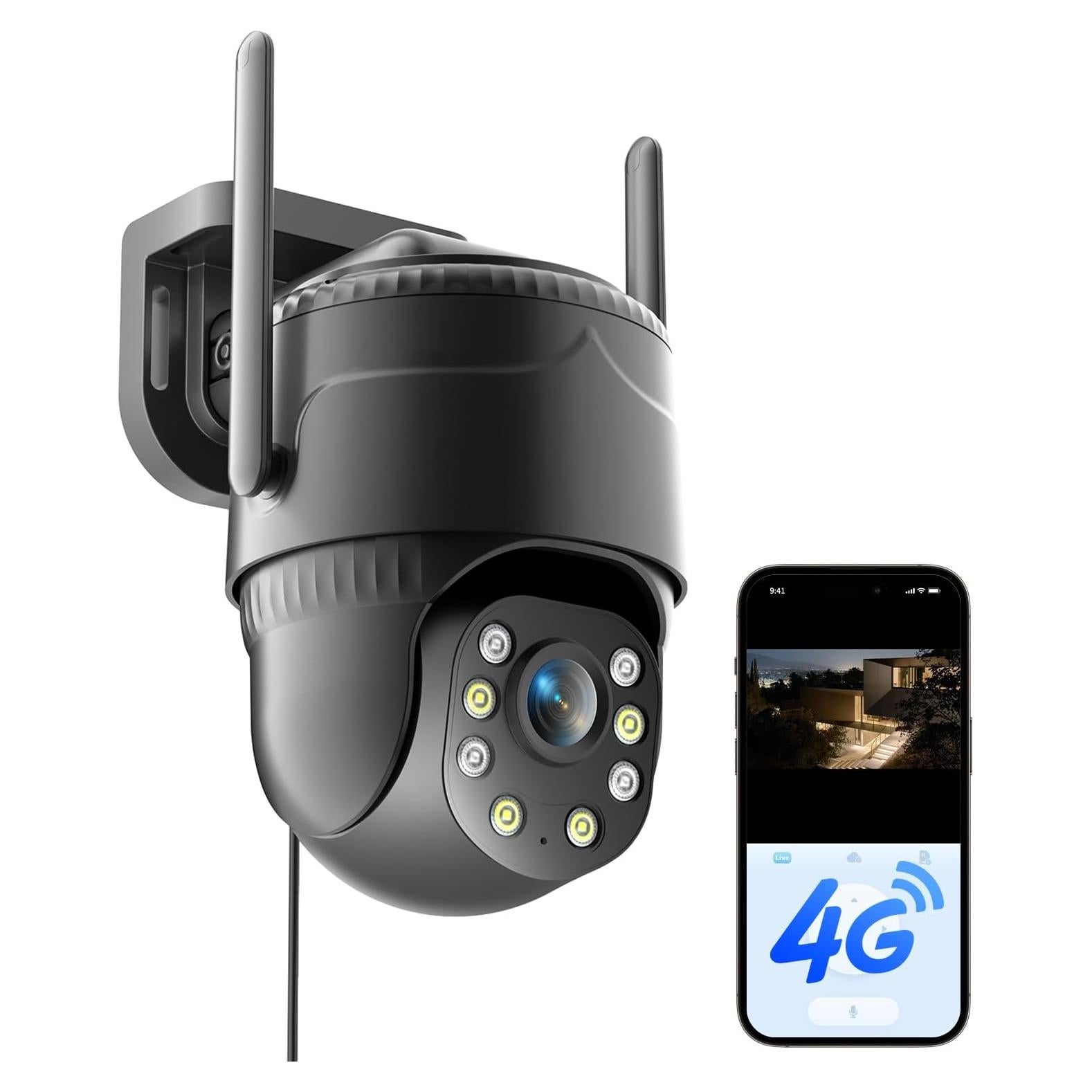 Cámara de Seguridad 4G LTE KKB con SIM, Visión Nocturna 2K