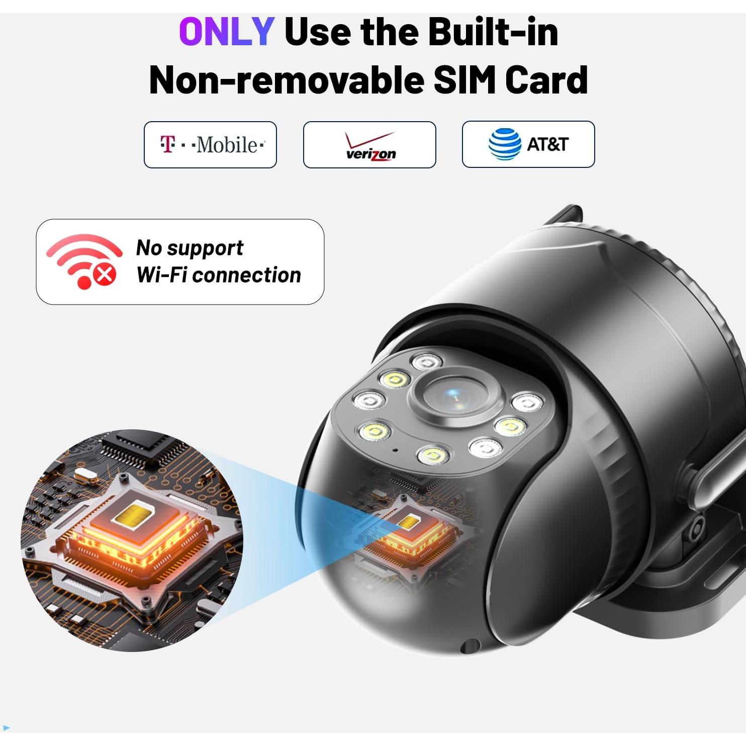 Cámara de Seguridad 4G LTE KKB con SIM, Visión Nocturna 2K