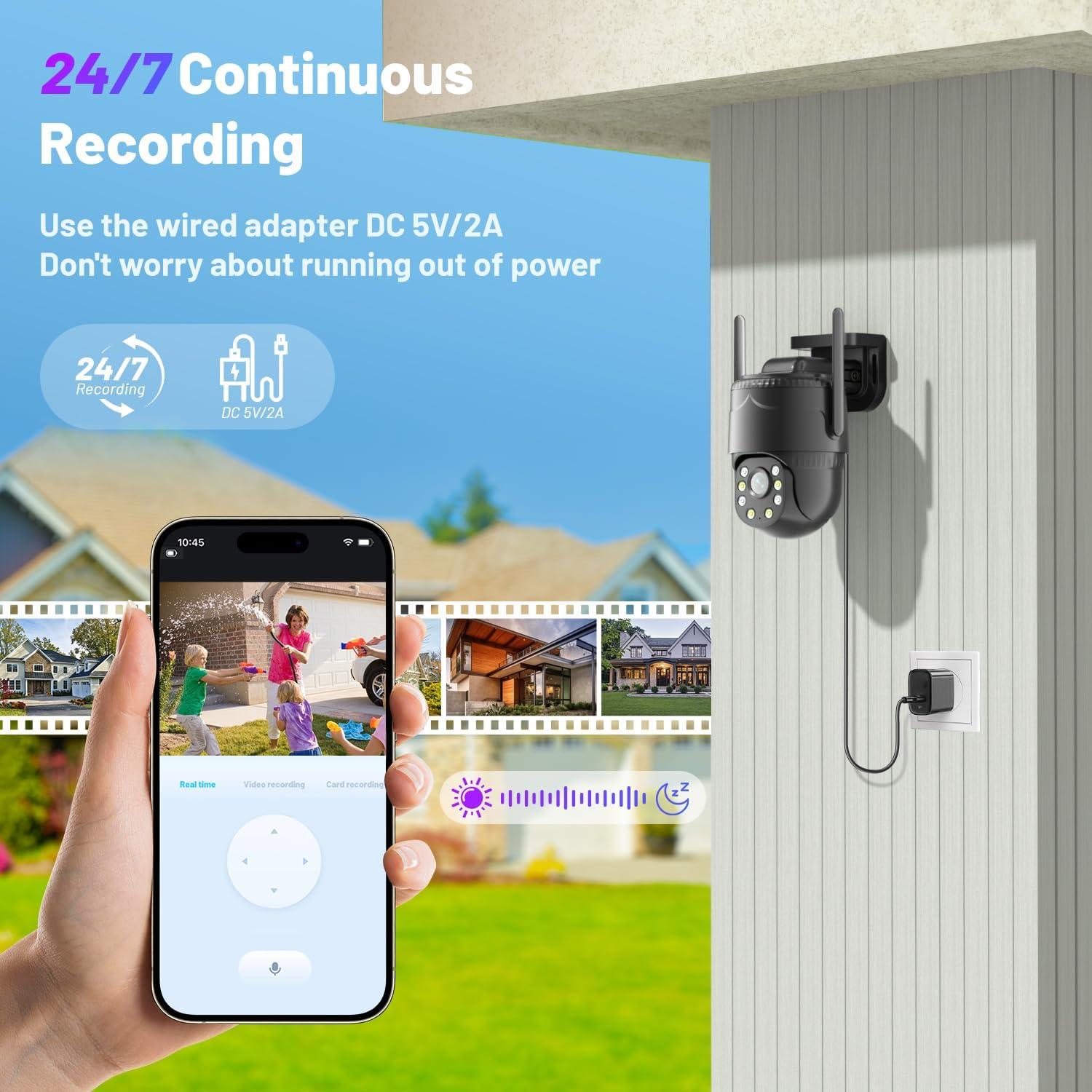 Cámara de Seguridad 4G LTE KKB con SIM, Visión Nocturna 2K