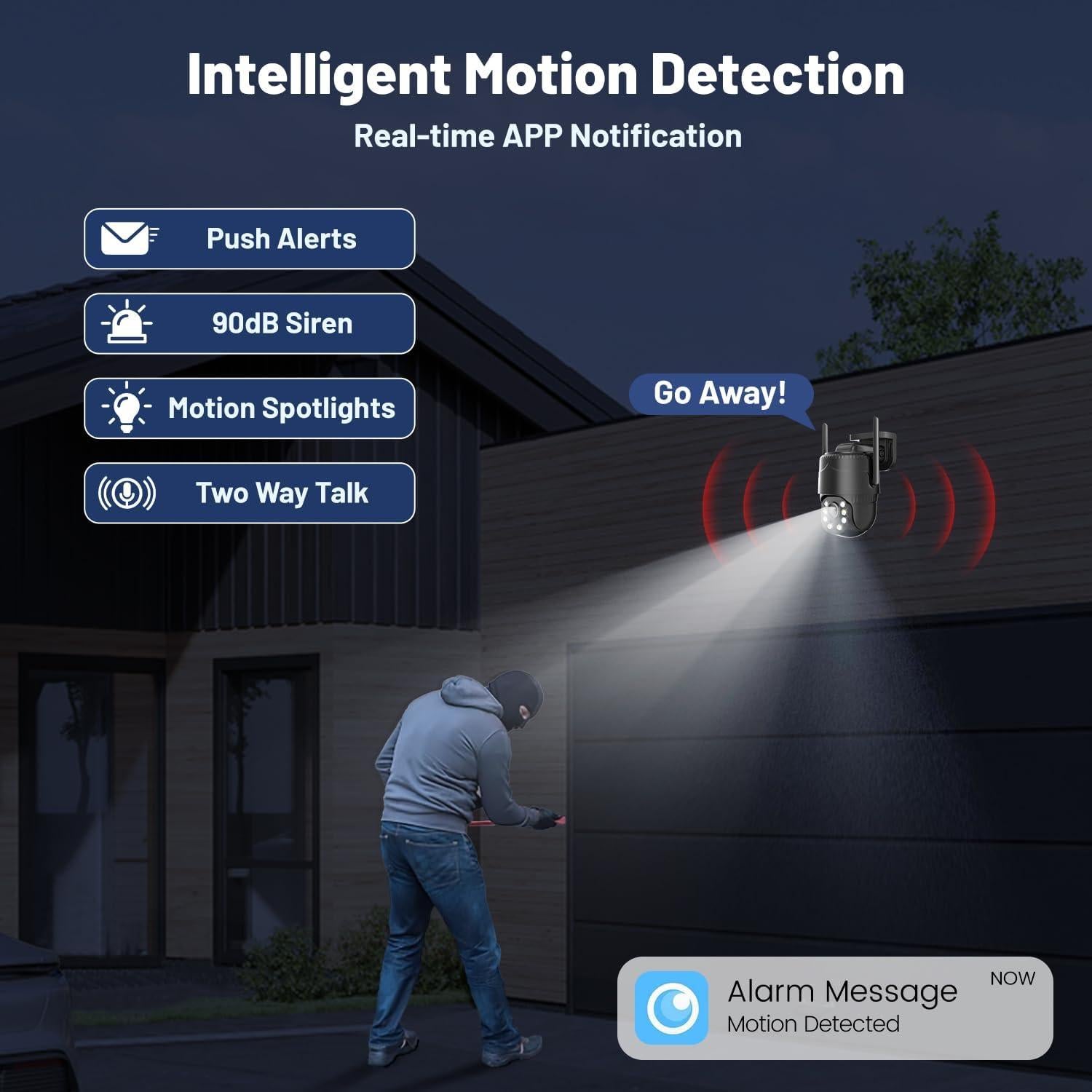 Cámara de Seguridad 4G LTE KKB con SIM, Visión Nocturna 2K
