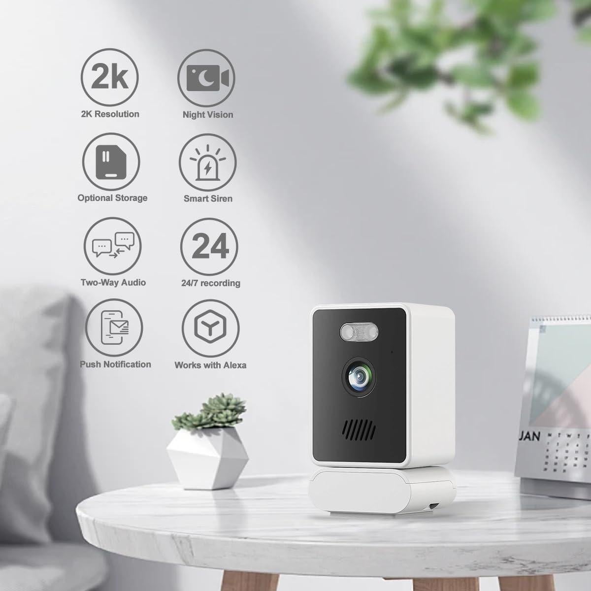 Cámara de Seguridad Interior EVERSECU 2K con Visión Nocturna