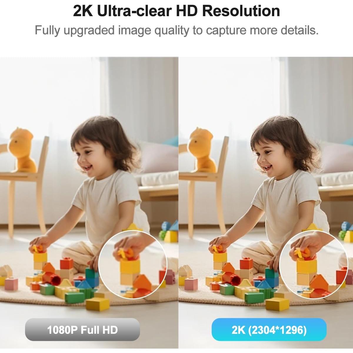 Cámara de Seguridad Interior EVERSECU 2K con Visión Nocturna