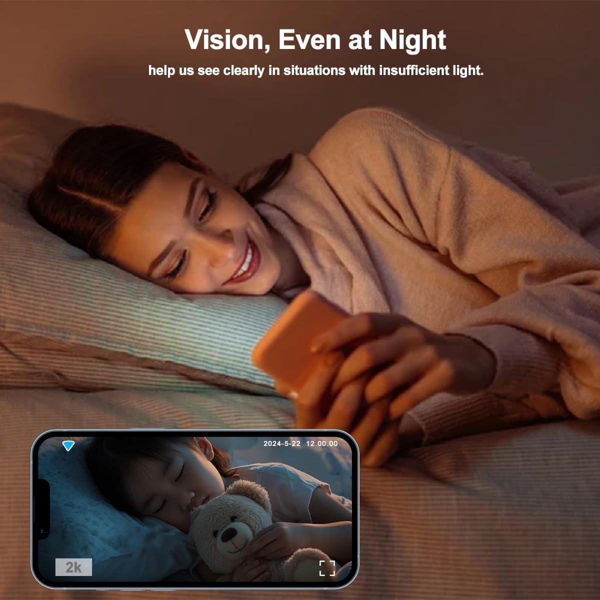 Cámara de Seguridad Interior EVERSECU 2K con Visión Nocturna