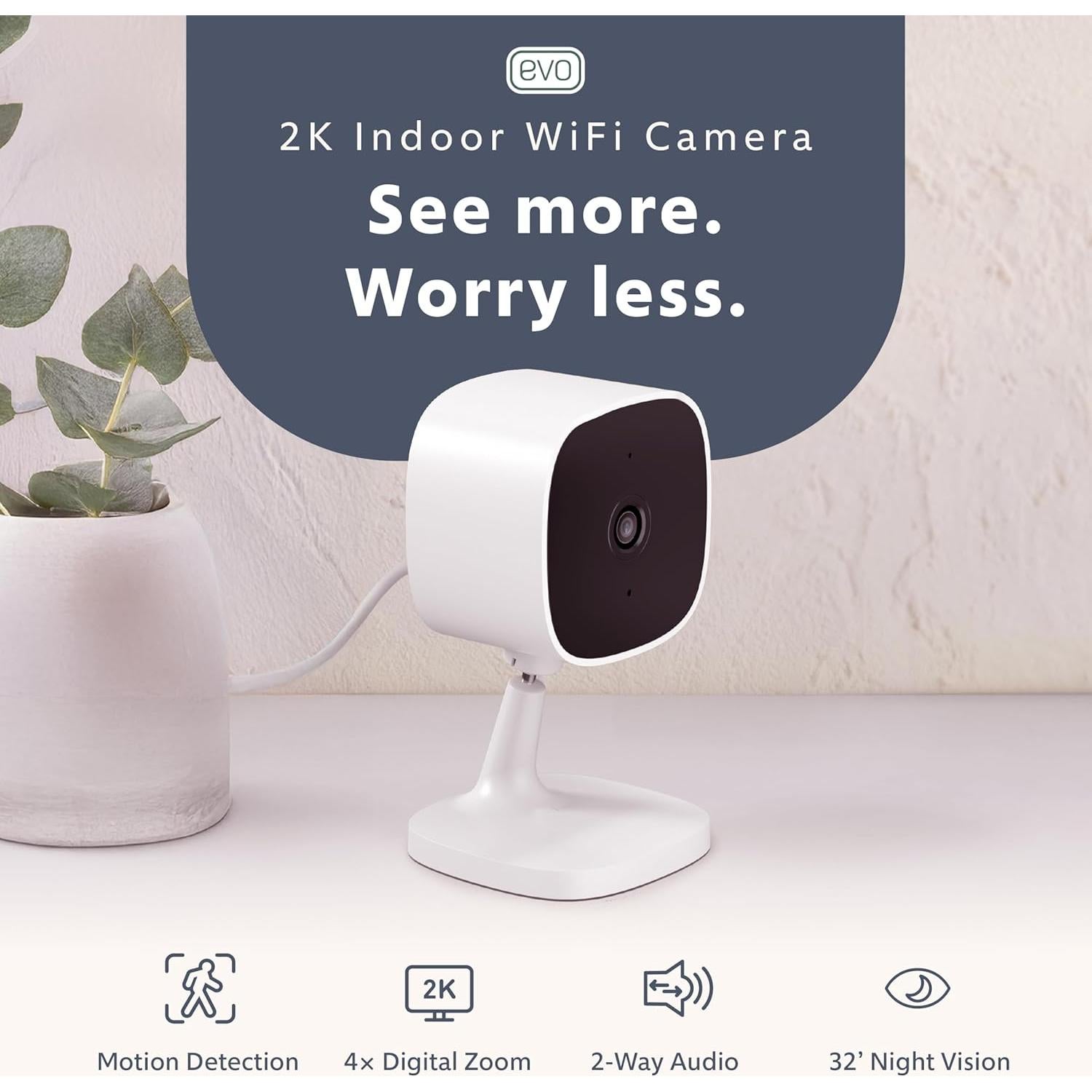 Cámara de Seguridad Wi-Fi Swann EVO 2K Interior con Visión Nocturna