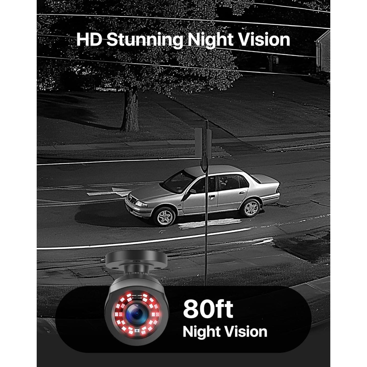 Sistema de Cámara de Seguridad ZOSI 8CH 1080P con 4 Cámaras y 1TB