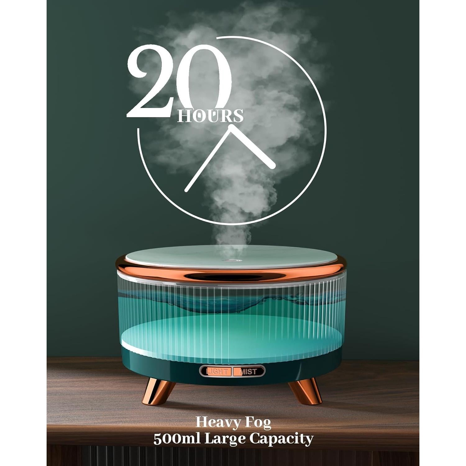 Difusor de Aceite Esencial Jack & Rose 500ml Verde Aromaterapia