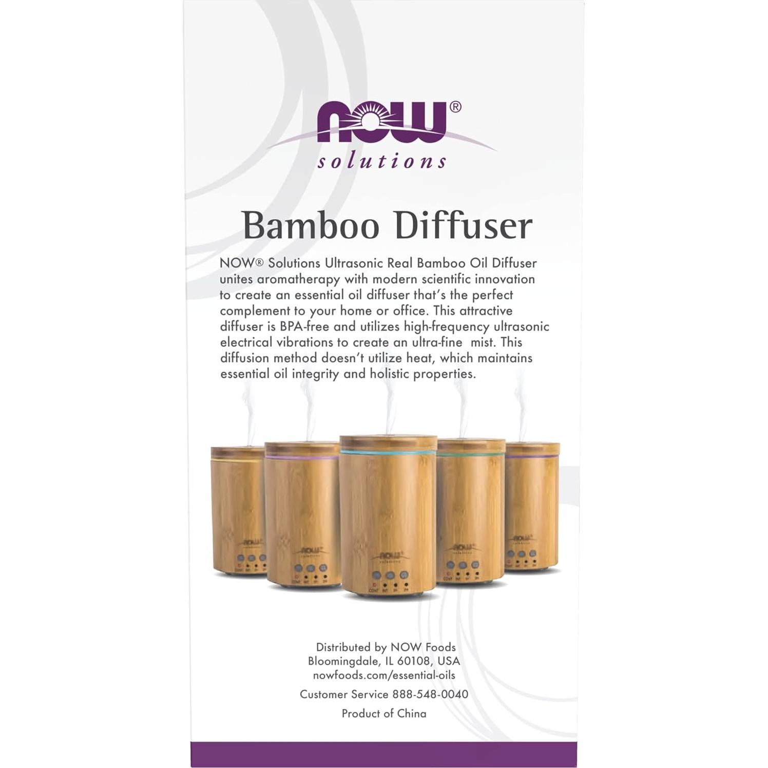 Difusor de Aceite Ultrasónico NOW de Bambú 150ml Silencioso