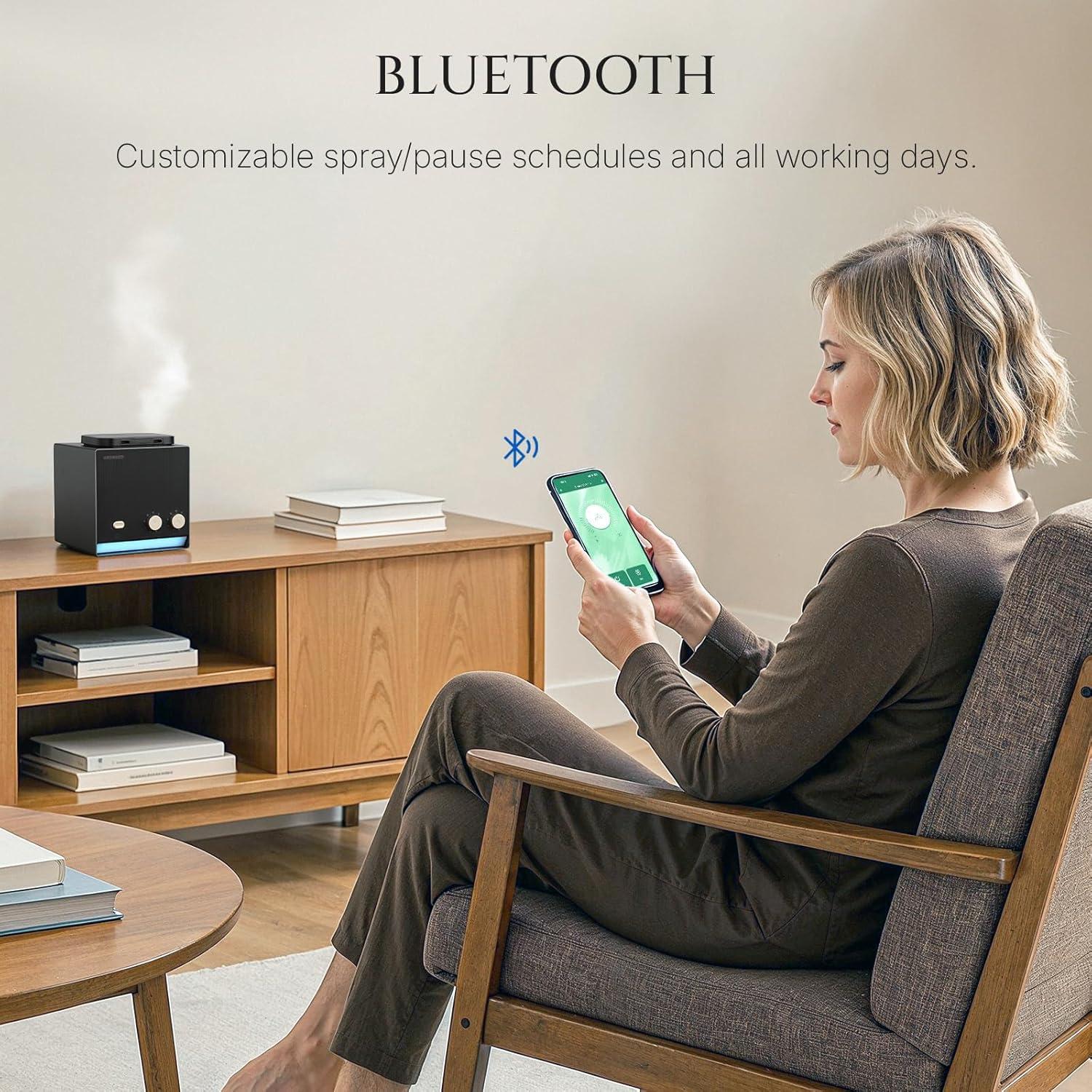 Difusor de Aceite Esencial Aromadd D-Air Titanio Negro 185.8 m²