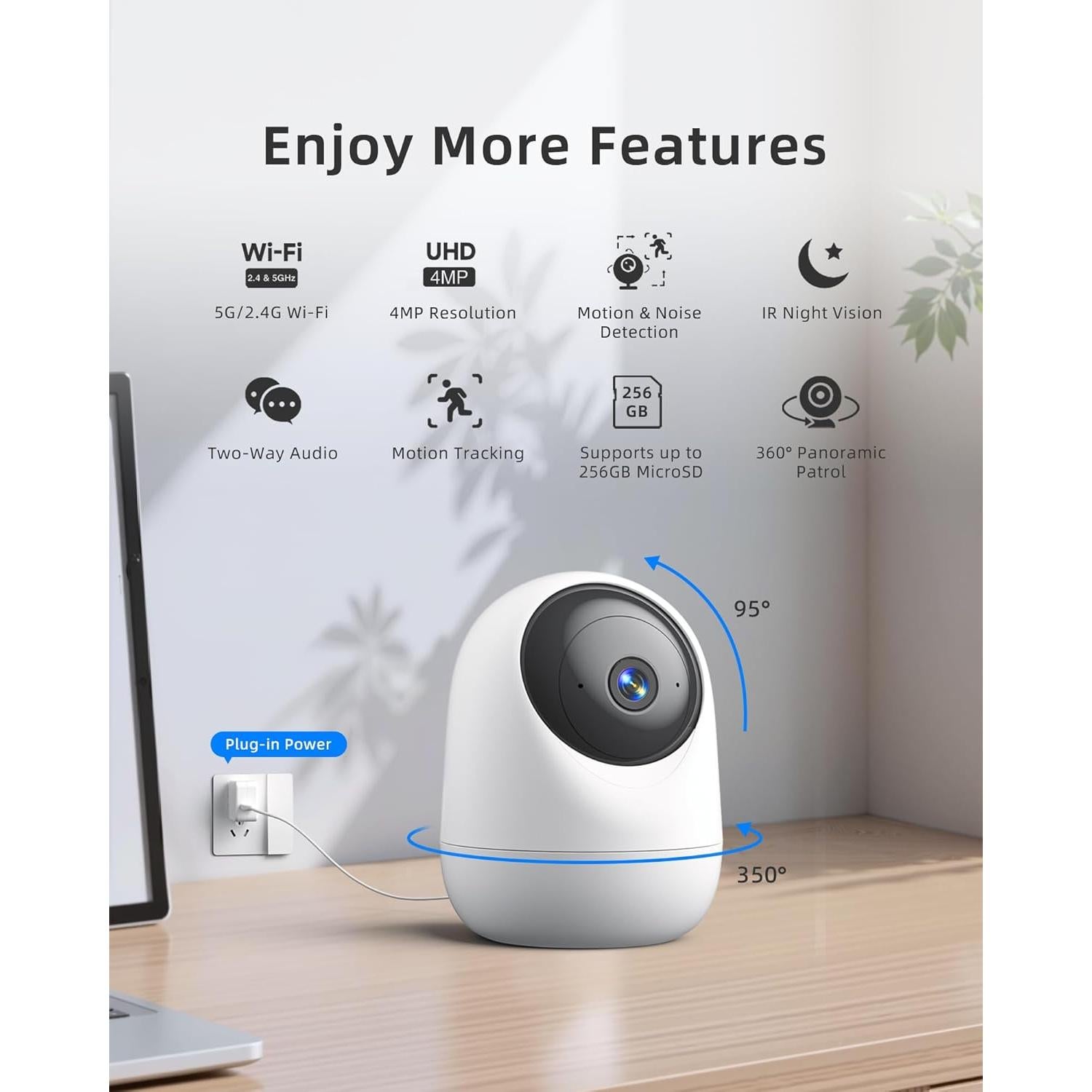 Cámara de Seguridad Interior Andyssey 2.5K 4MP WiFi Doble Banda