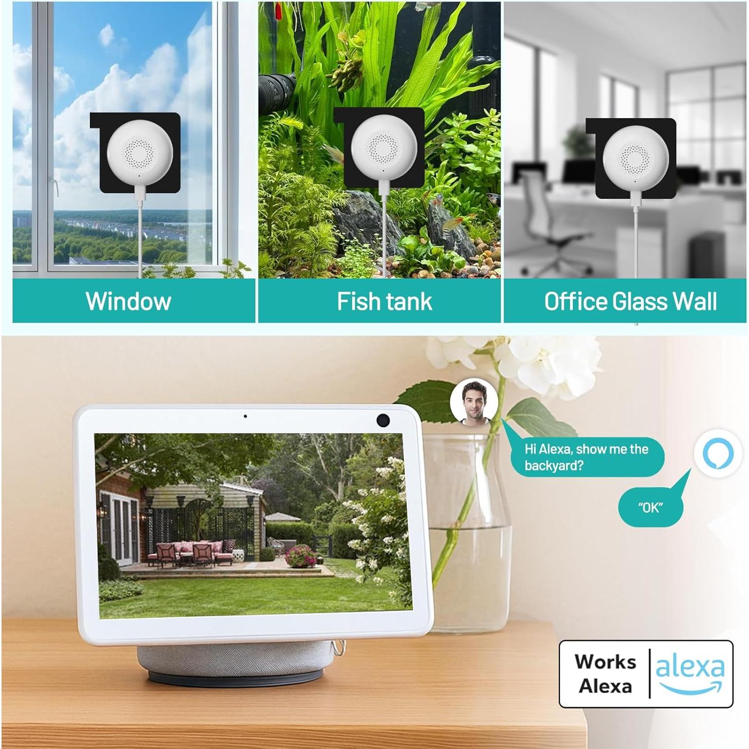 2K Window Camera, 5G & 2.4GHz WiFi Indoor Dome Camera for Home Security with Full Color Night Vision, Human/Motion Detection, Real-Time Alerts, 2-Way Audio, 24/7 Recording, Alexa Support