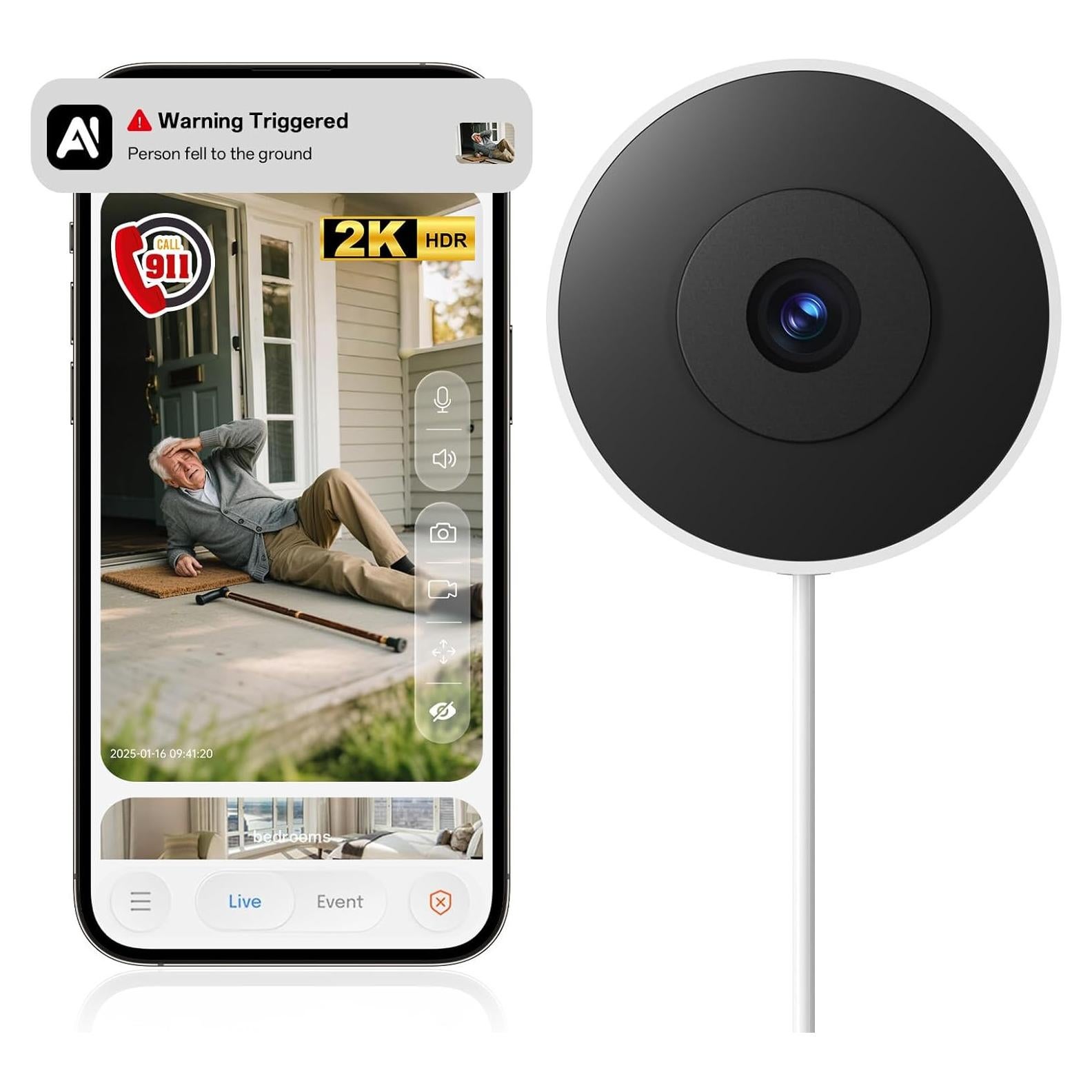 Cámara de Ventana 2K AnlanBodo con AI y Visión Nocturna