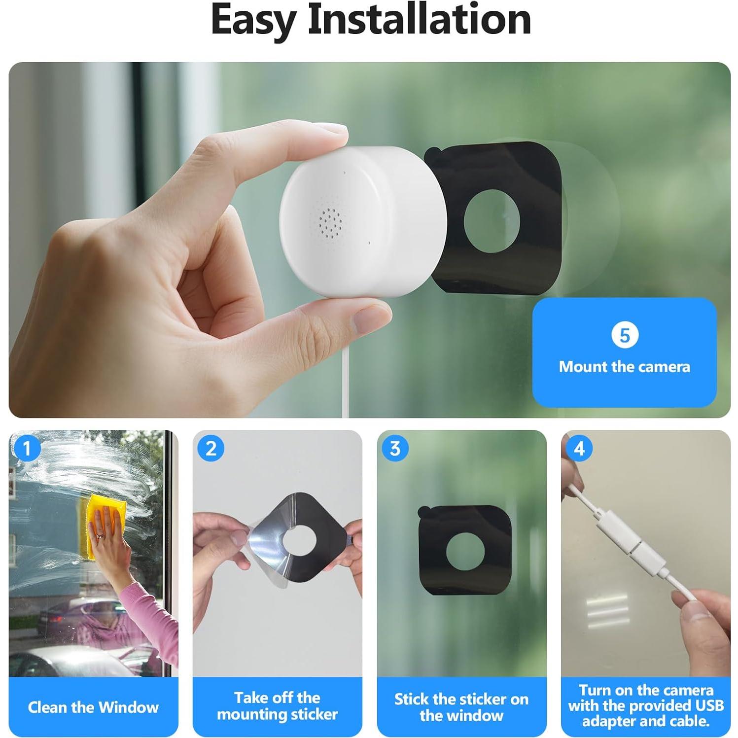 Cámara de Ventana 2K AnlanBodo con AI y Visión Nocturna