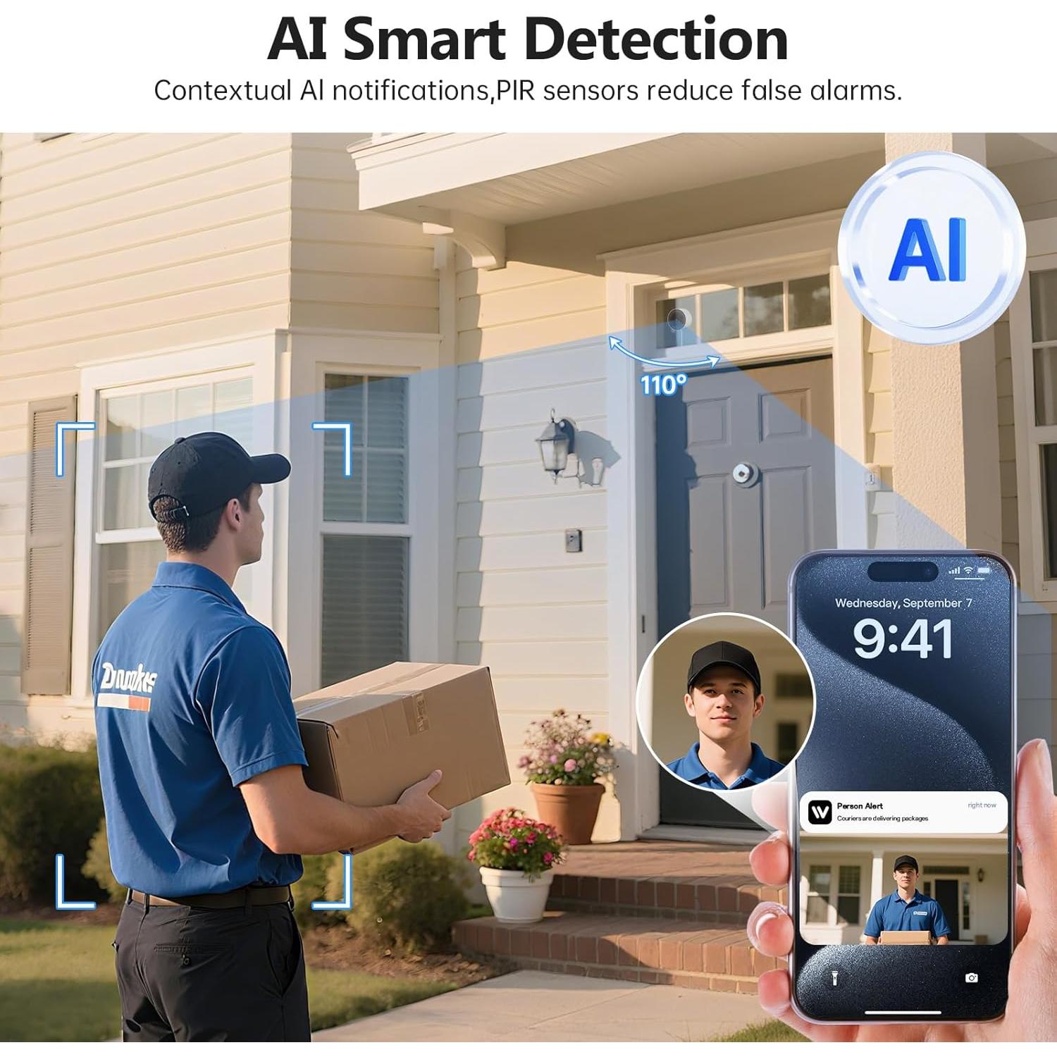 Cámara de Ventana 2K AnlanBodo con AI y Visión Nocturna