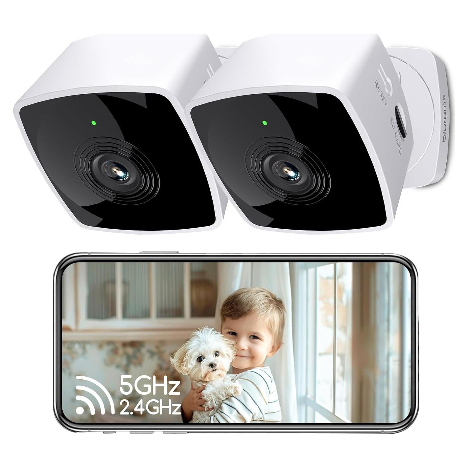 Cámara de Seguridad Interior 2K blurams - Doble Banda Wi-Fi