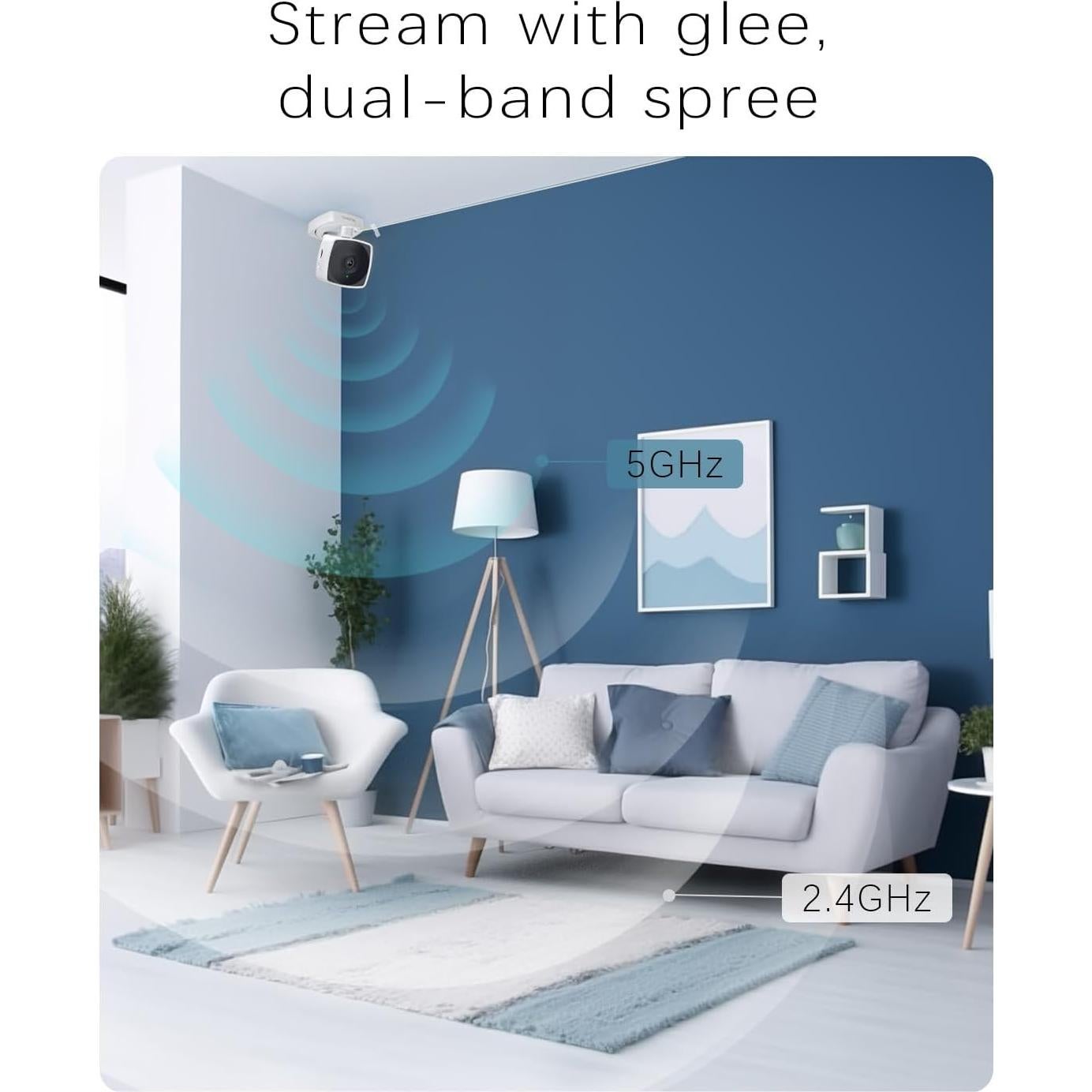 Cámara de Seguridad Interior 2K blurams - Doble Banda Wi-Fi