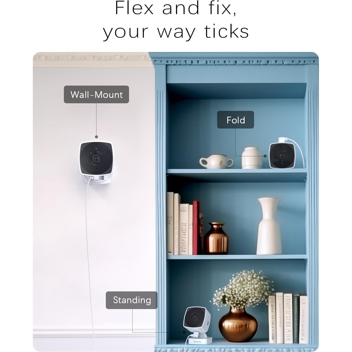 Cámara de Seguridad Interior 2K blurams - Doble Banda Wi-Fi