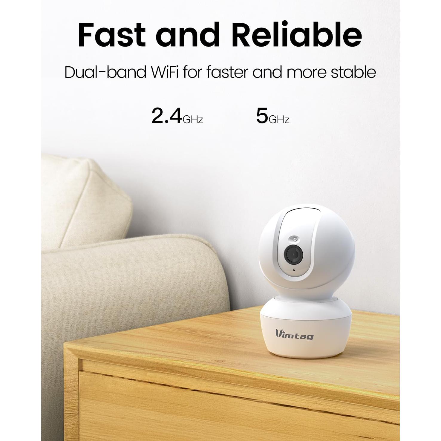 Cámara de Seguridad Interior VIMTAG 2.5K con Audio Bidireccional