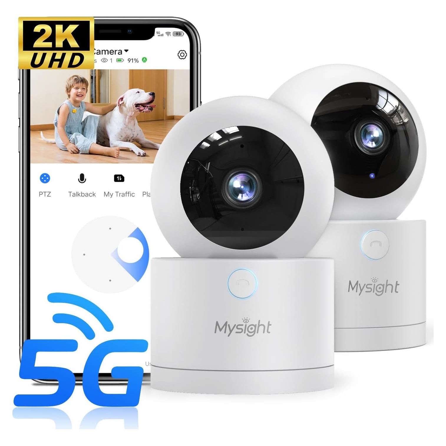 Cámara de Seguridad 2K Mysight CA63 con Pan/Tilt y AI