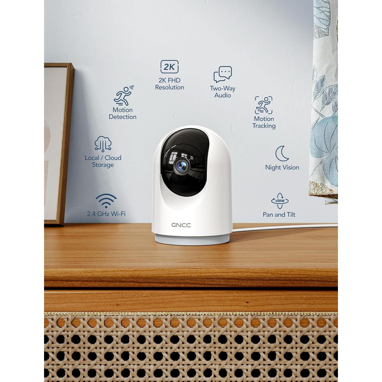 Cámara de Seguridad Interior GNCC 2K con Visión Nocturna