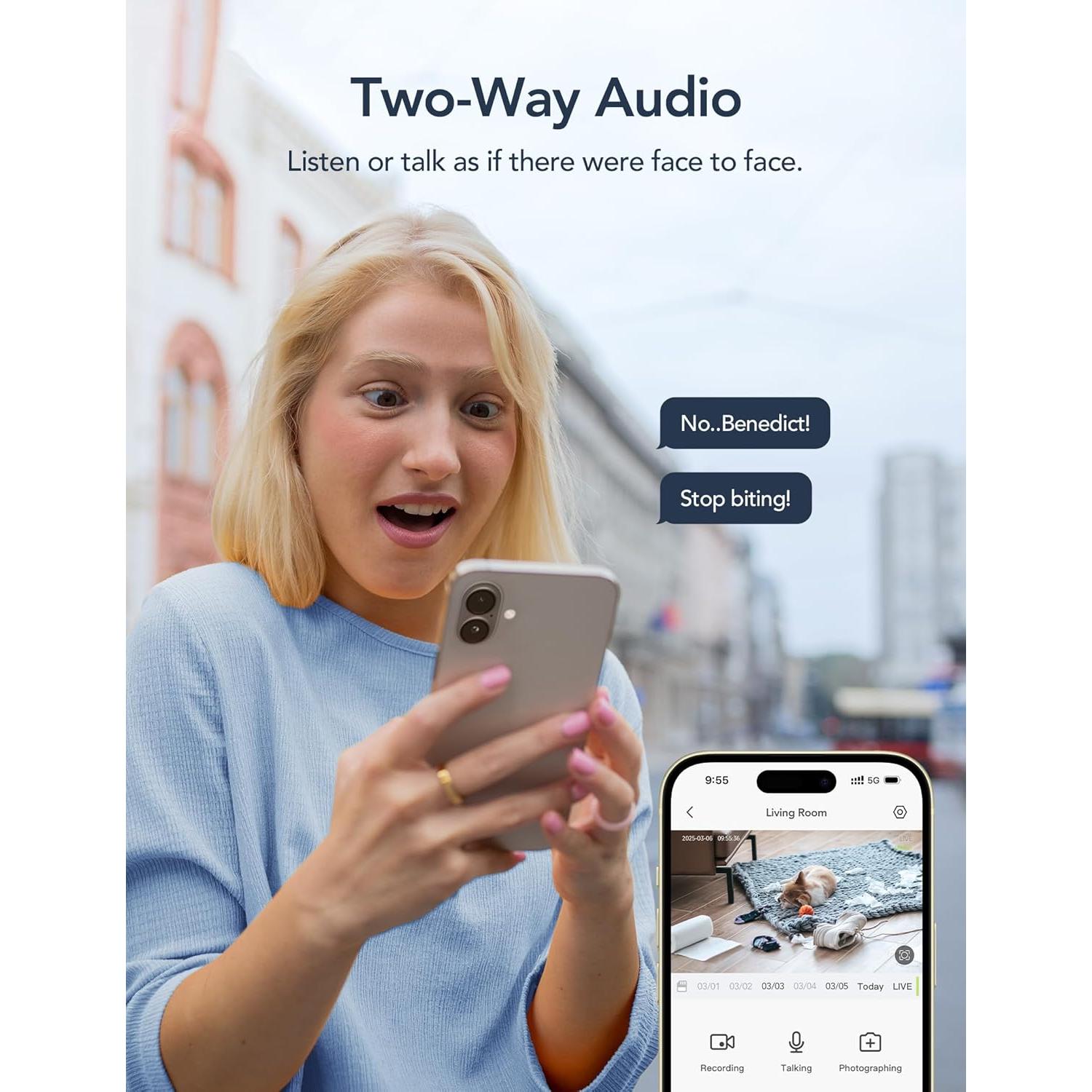 Cámara de Seguridad Interior GNCC 2K con Visión Nocturna
