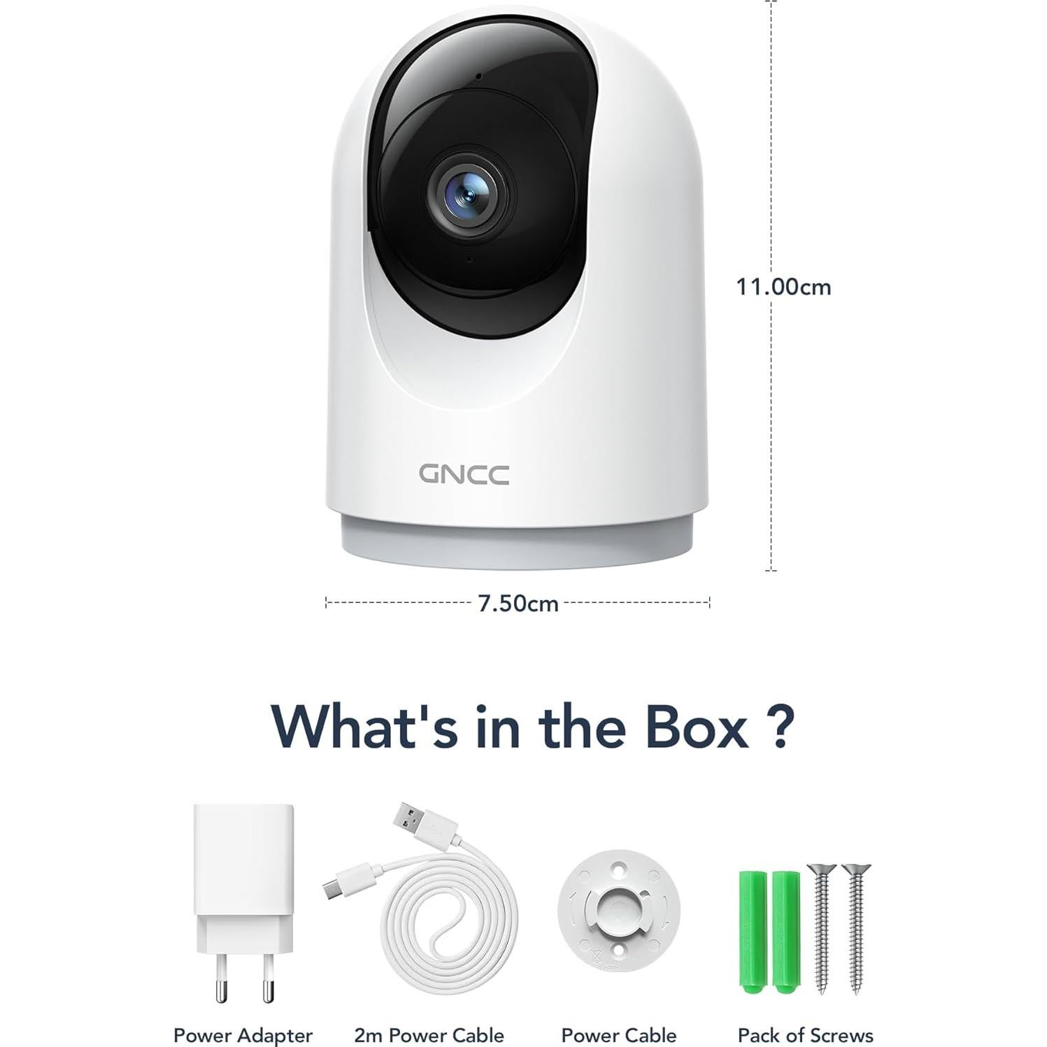 Cámara de Seguridad Interior GNCC 2K con Visión Nocturna